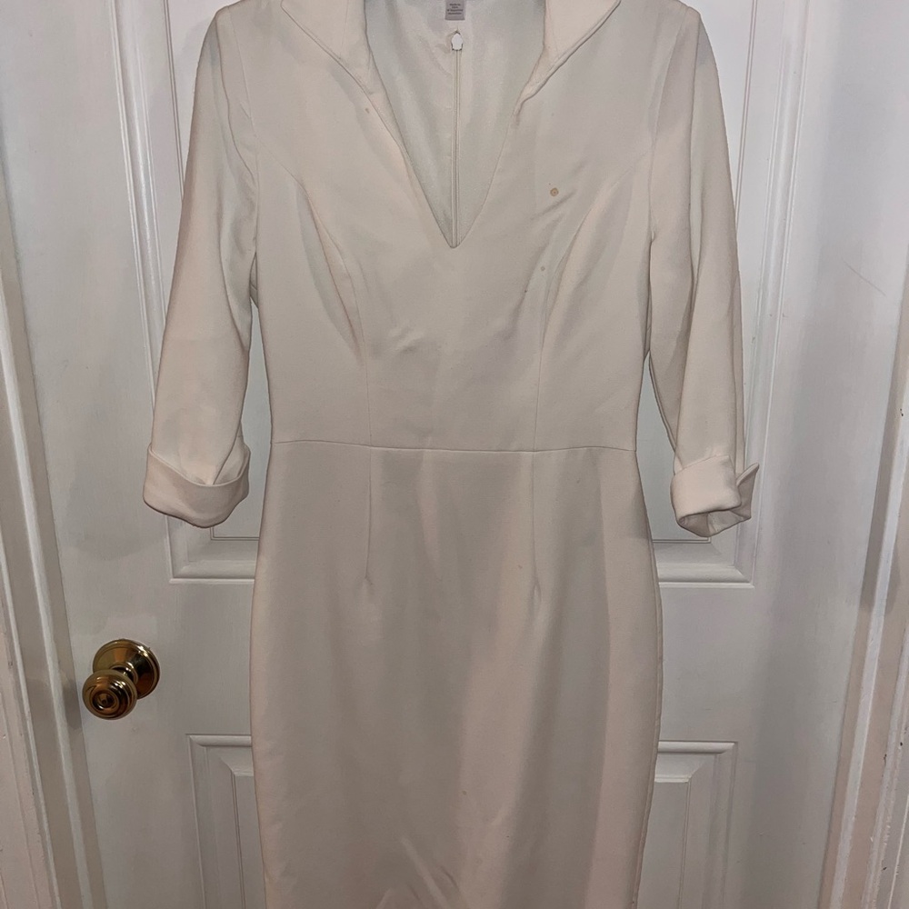 Black Halo Elegant Cream Long Sleeve Dress